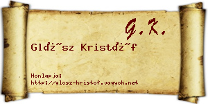 Glósz Kristóf névjegykártya
