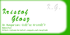 kristof glosz business card